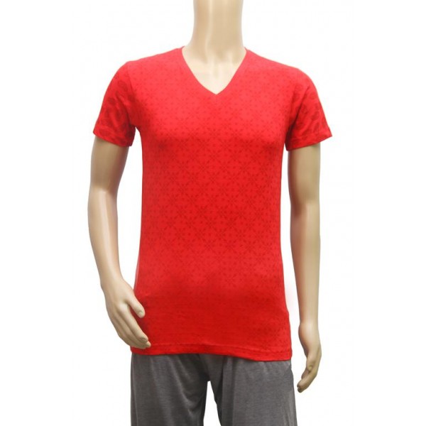 Mens Plain Red V Neck T-Shirt, Age Group : Adult