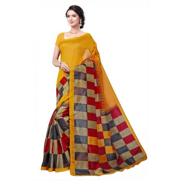 Multicolor Checkered Saree, Occasion : Casual Wear
