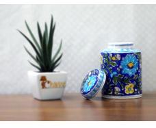 Blue Pottery Jar / Barni with Cap