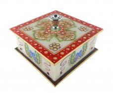 Marble Dry fruit box with Real kundan work of Rajasthan