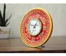 Indian Kundan Marble Round Clock