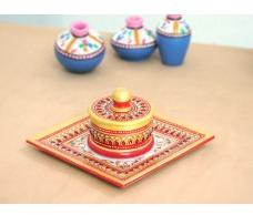 Dibbi Red Color Marble Tray