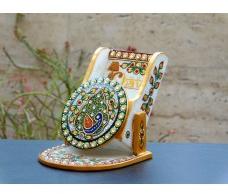 Pen stand with Peacock Painting, Size : 8.6 X 4.2 inch
