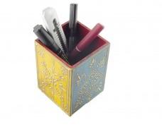Wooden Pen Stand with Bright Colors
