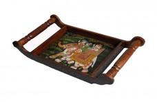 Curved handles Wooden Tray