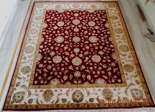 Hand Knotted Wool Silk Carpet