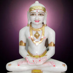 Marble Gautam Swami Statue, Color : White)