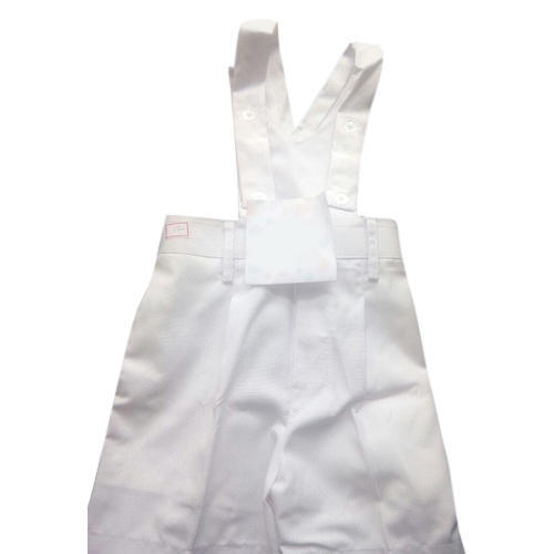 Cotton Girls School Dungaree, Color : White