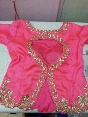 Long Pink Embroidered Blouse