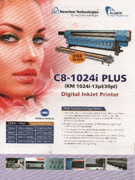 ALLWIN KONICA 1024i flex printing machine, Size : 3.2meters