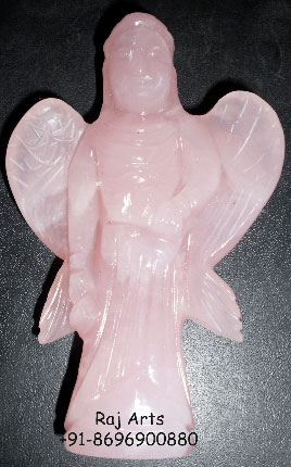 Rose Quartz Carved Angel