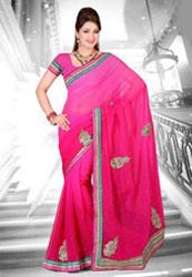 Shaded Pink Stonework Elegant Appearance Saree