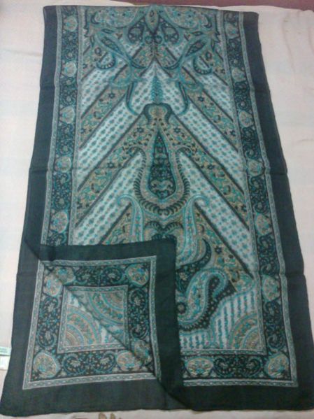 Kashmiri Silk Scarves Printed