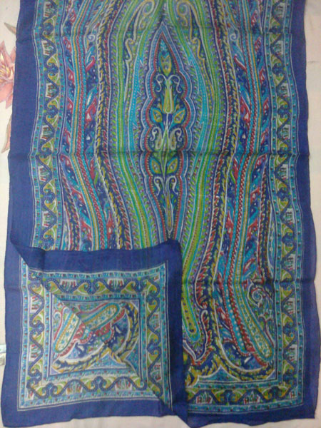 Kashmiri Silk Scarves Printed by Kashmir Shawl Factory, Kashmiri Silk ...