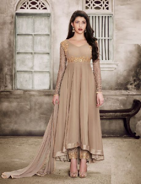 Georgette embroidered semi 2024 stitched anarkali suit