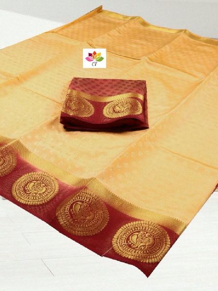 CF non catalog brand Kanchivaram Tussar Silk with chakra Peacock* new hit design to make you more go