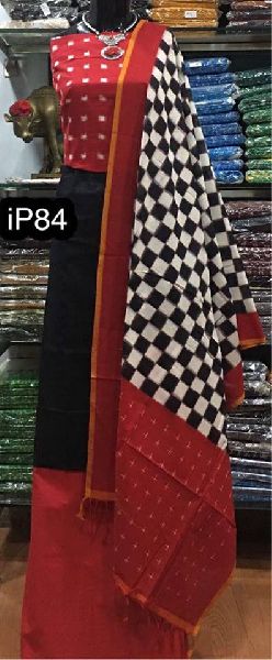 handloom top with Double ikkat mercerised handloom cotton dupatta