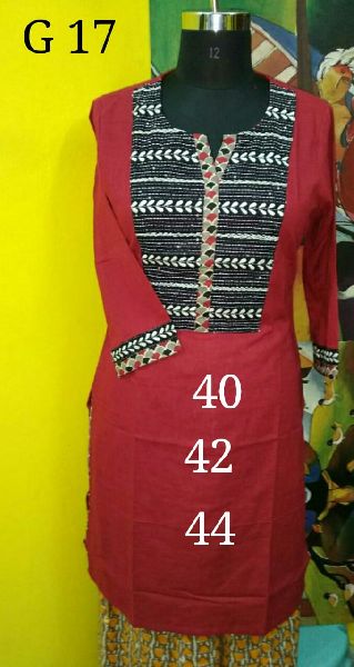 Beautifully Hand Embroidered Pure Cotton Kurti 9