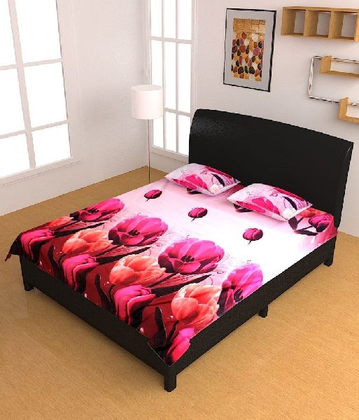 Printed Cotton double bed sheets, Size : 245x250cm