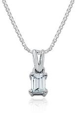 0.14Ct Baguette Diamond Clawset Pendant In Platinum
