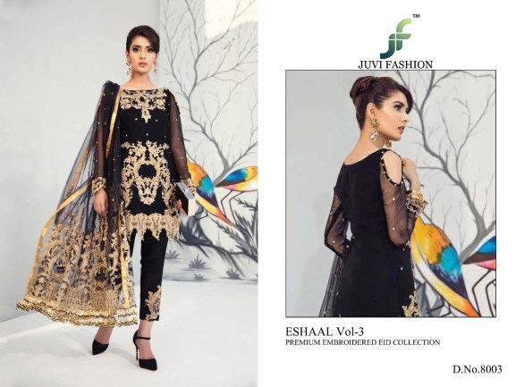 juvi eshaal vol3 faux georgette embroidered suits