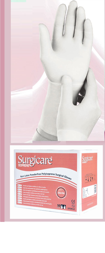 Surgicare Isoprene Sterile Synthetic Polyisoprene Gloves
