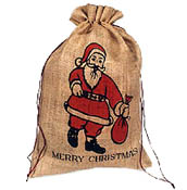 Jute Christmas pouch