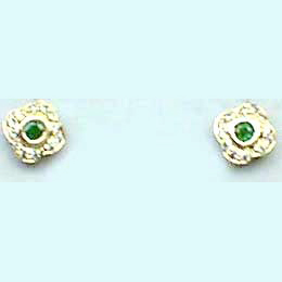 GEW-00002 18 kt gold diamond emerald earring
