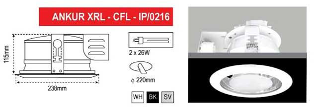 CFL Downlight (Ankur XRL CFL IP 0216)