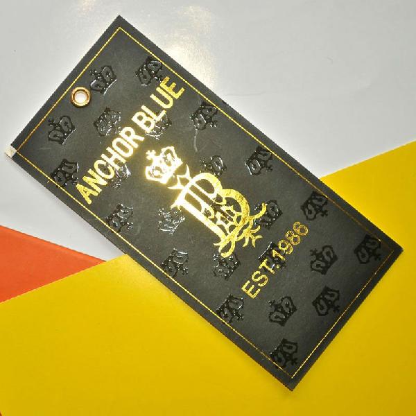 Black Plain Paper Gold Foil Hand Tag