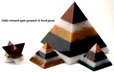 Multi Coloured Agate Pyramids