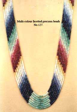 Multi Coloured Precious Faceted Beads
