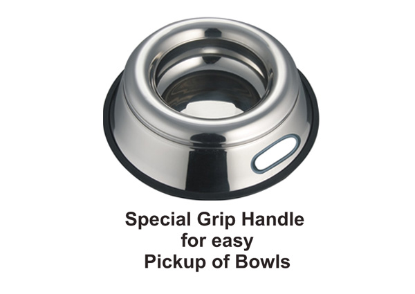 Accented Non Tip Anti Skid Bowl with 100 % Silicon Bonded Ring.