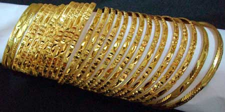 Gold plated bangles