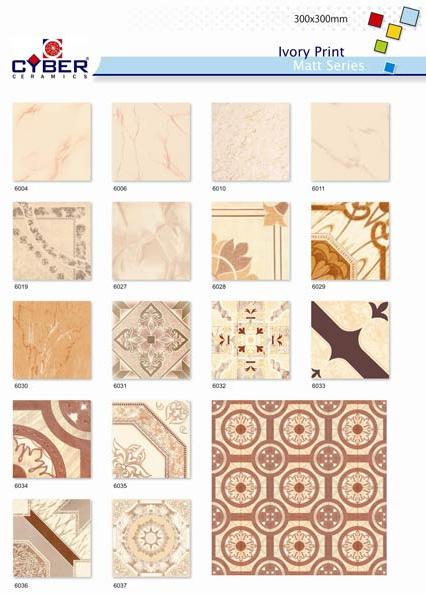 Ivory Print Matt Series Ceramic Glazed Floor Tiles (300x300mm)