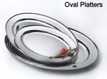 Stainless steel oval platters