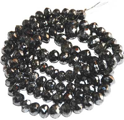 Black Facet Drilled Diamond Beads