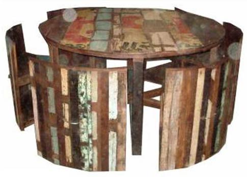 Recycled Wood Dining Table Set