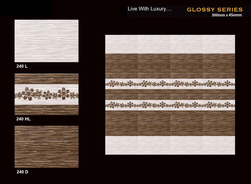 Natural Clay Digital Ceramic Wall Tiles, for Bathroom, Elevation, Exterior, Interior, Kitchen, Size : 300X450mm