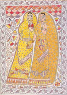 Two Newly Married Women Painting