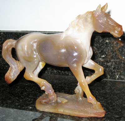 Horse Carving Natural Agate
