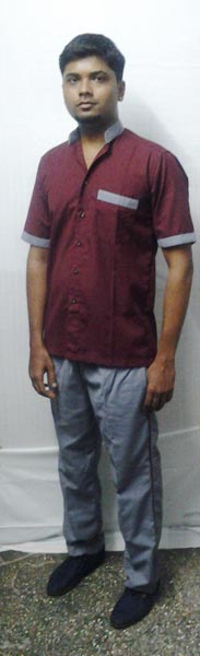 House Keeping Uniform with Grey and Maroon