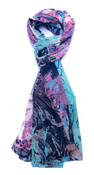 Multi Color Abstract Print Stole