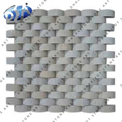 ROUNDED TILES OF NATURAL STONES MOSAIC