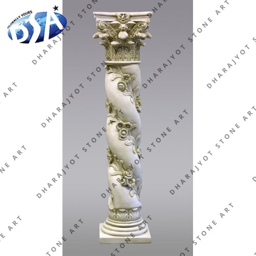 100% natural material (Marble WHITE SANDSTONE ANTIQUE PILLAR, Style : Western, Modern, Indian, American