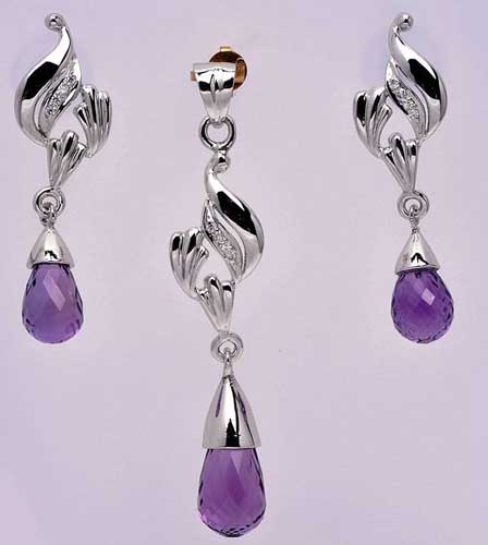 Item Code : PDST-15 925 Sterling Silver Pendant Set