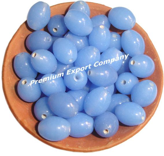 Opaque Oval Glass Beads