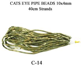 CB-006 Cats Eye Pipe Beads
