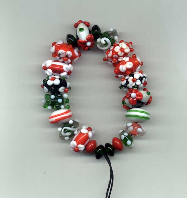 Red Green Beads