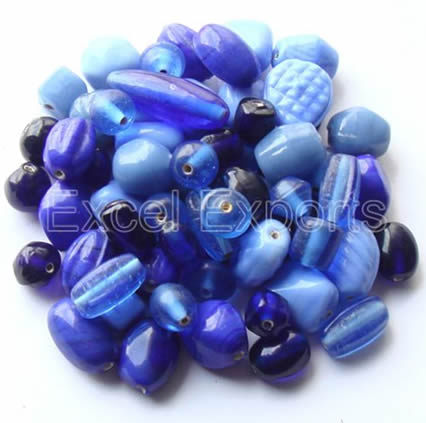 PMX-BL Blue Plain Beads